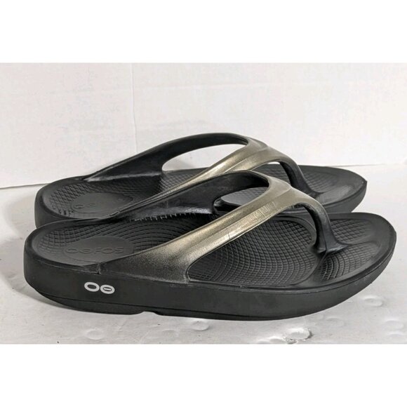 OOFOS  Flip Flops Latte Slip On Thong Sandals Women's Size 6 - Picture 1 of 12